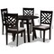 Baxton Studio Lilly Grey Upholstered and Dark Brown Finished Wood 5-Piece Dining Set 169-9402-10896 - alternate 7